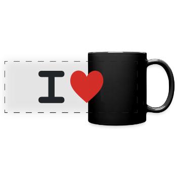 I love - Mug panoramique uni - noir - Devant