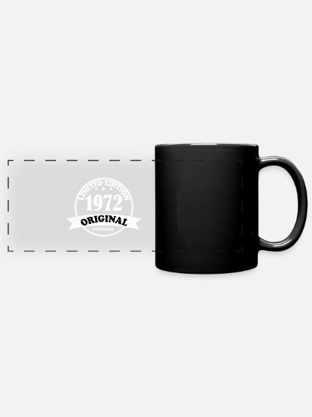 Vintage 1972 Vintage Born Anniversaire Rétro - Mug panoramique uni - noir