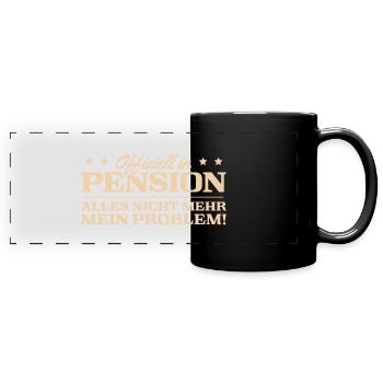 Beamter in Rente Ruhestand Pension Geschenk - Panorama-Tasse farbig - Schwarz - Vorne