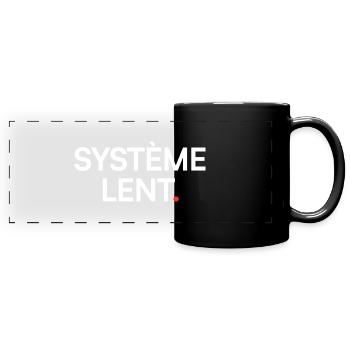 Langsames System, Humor, Müdigkeit, Arbeit - Panorama-Tasse farbig - Schwarz - Vorne