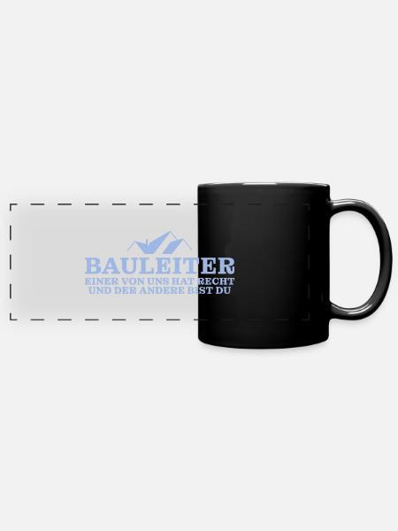Bauleitung Humor Hausbau Bauleiter - Panorama-Tasse farbig - Schwarz