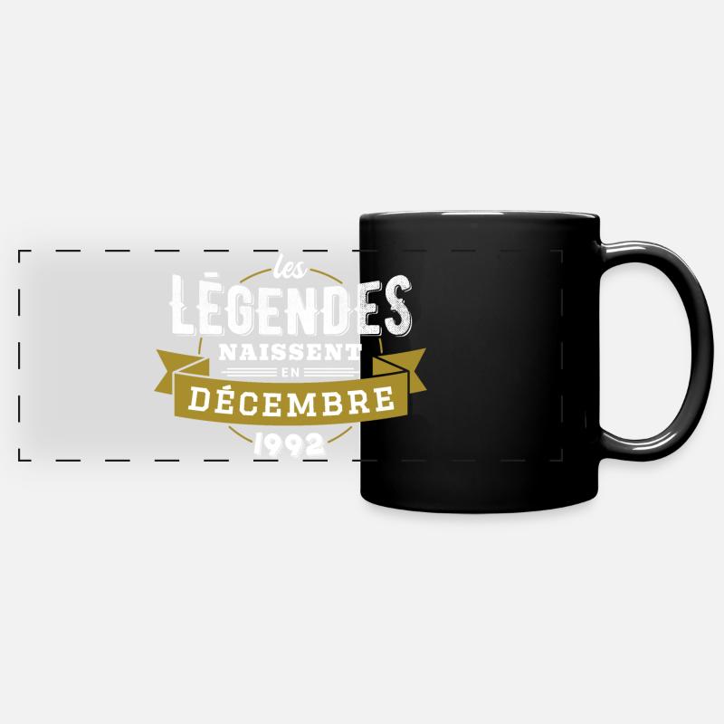 Les légendes naissent en décembre 1992 - Mug panoramique uni - noir