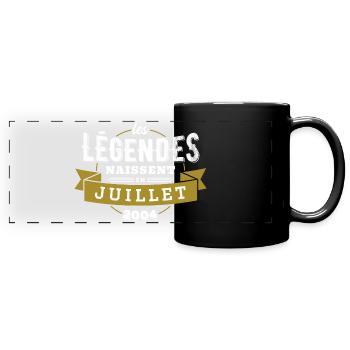 Les légendes naissent en juillet 2004 - Mug panoramique uni - noir - Devant
