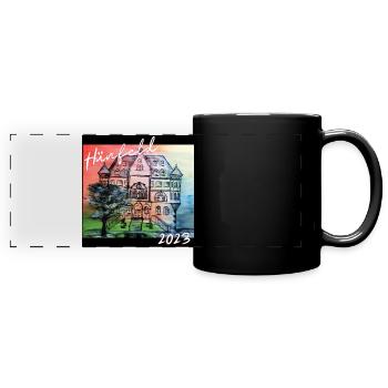 ein Stück deiner Stadt. Hünfeld. - Panorama-Tasse farbig - Schwarz - Vorne
