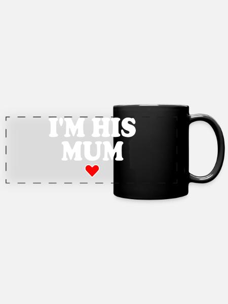 i'm his mom - Panorama-Tasse farbig - Schwarz