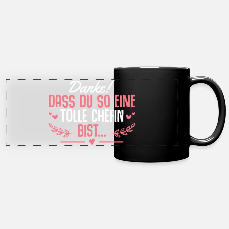 Danke Beste Chefin Geschenk - Panorama-Tasse farbig - Schwarz