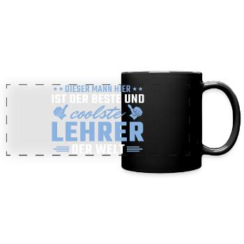 Lehrkraft Bester Lehrer Geschenkidee - Panorama-Tasse farbig - Schwarz - Vorne