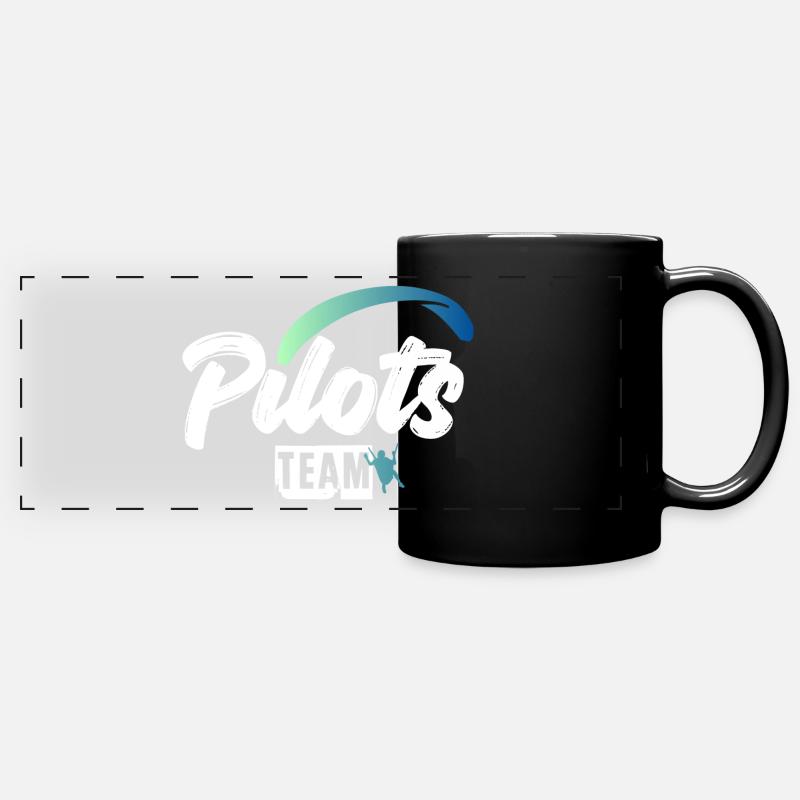 Pilots Team Gleitschirm - Panorama-Tasse farbig - Schwarz