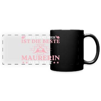 Beste Maurerin der Welt - Panorama-Tasse farbig - Schwarz - Vorne
