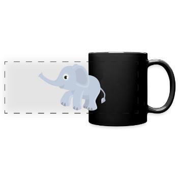 elef84 - Panorama-Tasse farbig - Schwarz - Vorne