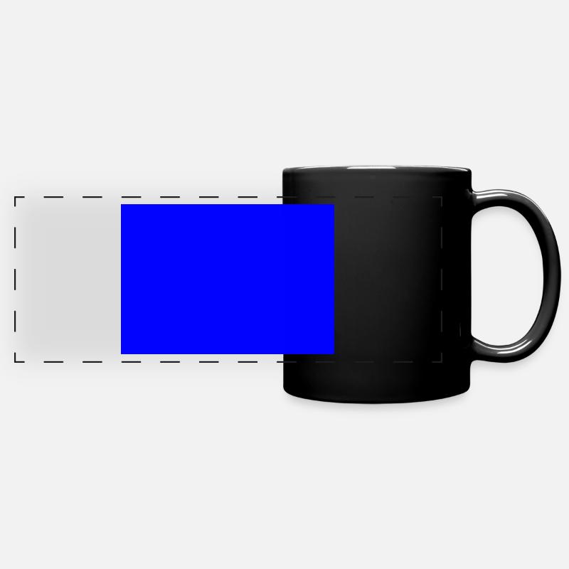 bleu - Mug panoramique uni - noir