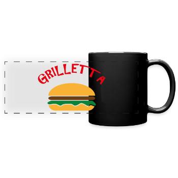 Grilletta DDR Ossi Gift Hamburger Ostalgie - Full Colour Panoramic Mug - black - Front