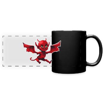 Bébé Diable Rouge - Mug panoramique uni - noir - Devant