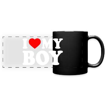 I love my boy - Full Colour Panoramic Mug - black - Front