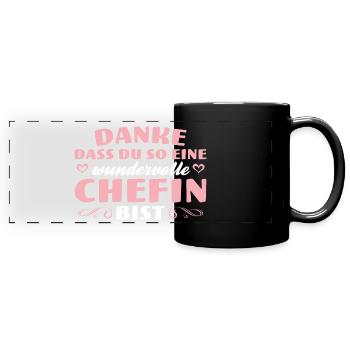 Danke Wundervolle Chefin Geschenk - Panorama-Tasse farbig - Schwarz - Vorne