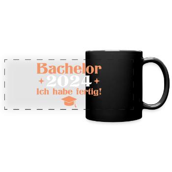 Bachelorprüfung Abschluss 2024 Bachelor - Panorama-Tasse farbig - Schwarz - Vorne
