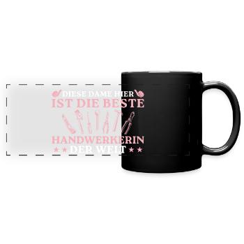 Beste Handwerkerin der Welt Geschenkidee - Panorama-Tasse farbig - Schwarz - Vorne