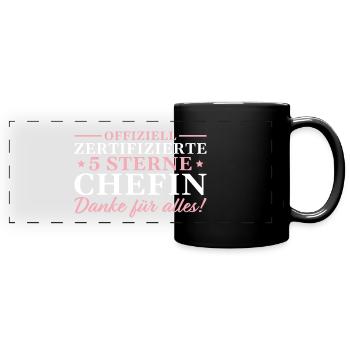 Beste Chefin Rente Jobwechsel Abschiedsgeschenk - Panorama-Tasse farbig - Schwarz - Vorne