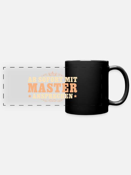 Master Abschluss Studium Mastertitel - Panorama-Tasse farbig - Schwarz