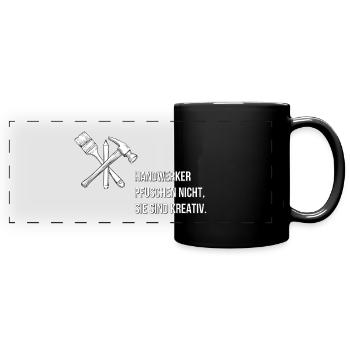 Craftsmen don't mess up, they are creative. - Full Colour Panoramic Mug - black - Front