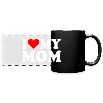 I love my mom - Panorama-Tasse farbig - Schwarz - Vorne