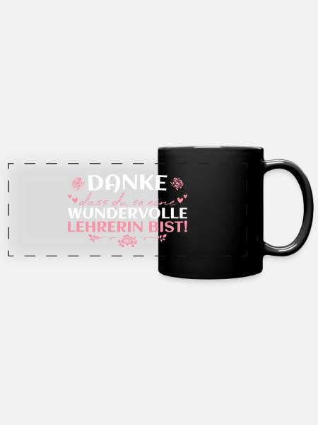 Referendarin Danke Lehrerin Geschenk - Panorama-Tasse farbig - Schwarz