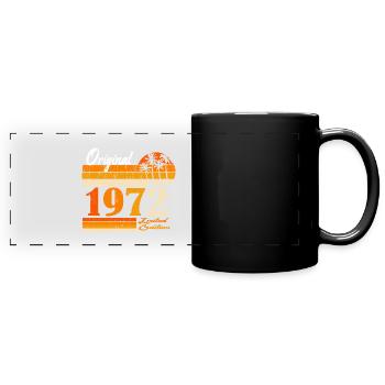 1972 Jahrgang Vintage Retro Geburtstag - Panorama-Tasse farbig - Schwarz - Vorne