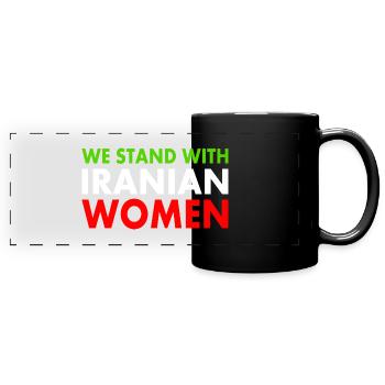 We stand with iranian women - Panorama-Tasse farbig - Schwarz - Vorne