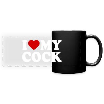 I love my cock - Panorama-Tasse farbig - Schwarz - Vorne