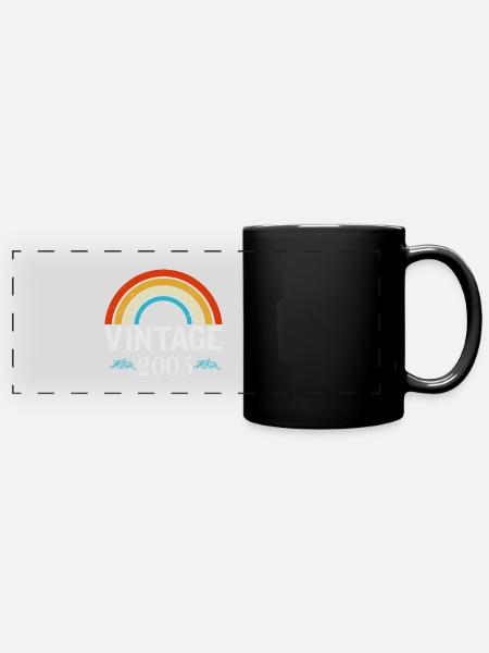 Vintage Born 2005 Vintage Birthday Retro - Mug panoramique uni - noir