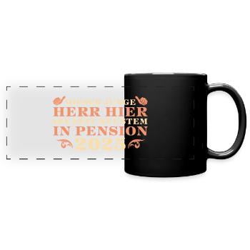 Pensionär Junger Herr in Pension 2025 - Panorama-Tasse farbig - Schwarz - Vorne