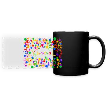 Karneval Fasching Kostüm Konfetti Luftschlangen - Panorama-Tasse farbig - Schwarz - Vorne