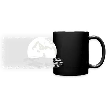 Lonely angler by moonlight 4 - Full Colour Panoramic Mug - black - Front
