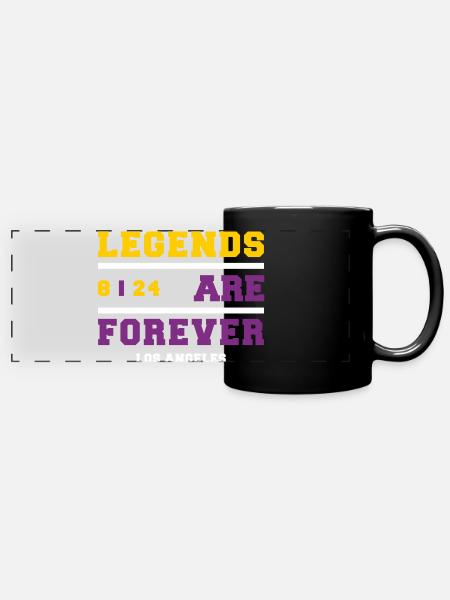 Legenden sind für immer - Panorama-Tasse farbig - Schwarz