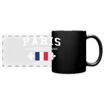 Paris - Panorama-Tasse farbig - Schwarz - Vorne