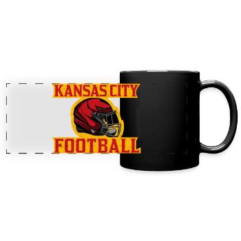 Kansas City Football Helmet Design - Full Colour Panoramic Mug - black - Front