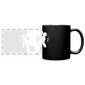 Dalmatiner - Panorama-Tasse farbig - Schwarz - Vorne