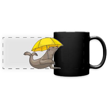 Seal Umbrella - Full Colour Panoramic Mug - black - Front