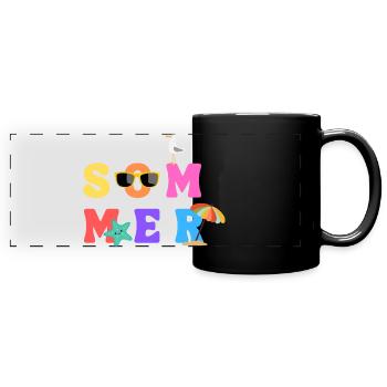 Sommer - Summer - Sommerliebe - Sonne - Sun - Full Colour Panoramic Mug - black - Front