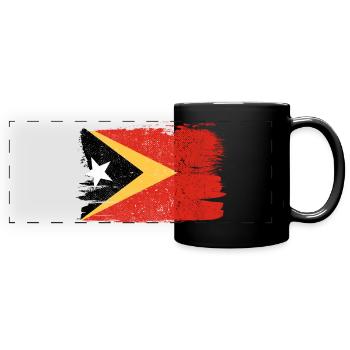 Osttimor Flagge Flagge Frieden Vintage - Panorama-Tasse farbig - Schwarz - Vorne