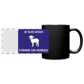 Gentle as a lamb - Full Colour Panoramic Mug - black - Front