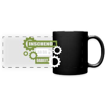 Inschenör ba da Oabeit, engineer at work - Full Colour Panoramic Mug - black - Front