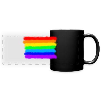 Pride Rainbow Colours / RGB Graffiti Spraypaint - Full Colour Panoramic Mug - black - Front