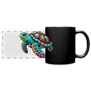 Turtle - Full Colour Panoramic Mug - black - Front