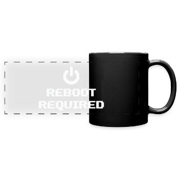 REBOOT REQUIRED Neustart Erforderlich - Panorama-Tasse farbig - Schwarz - Vorne