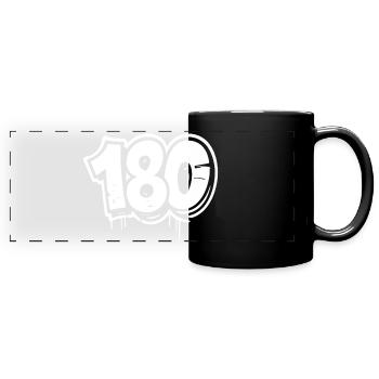180 Dartsport Profi Outfit Volltreffer - Panorama-Tasse farbig - Schwarz - Vorne