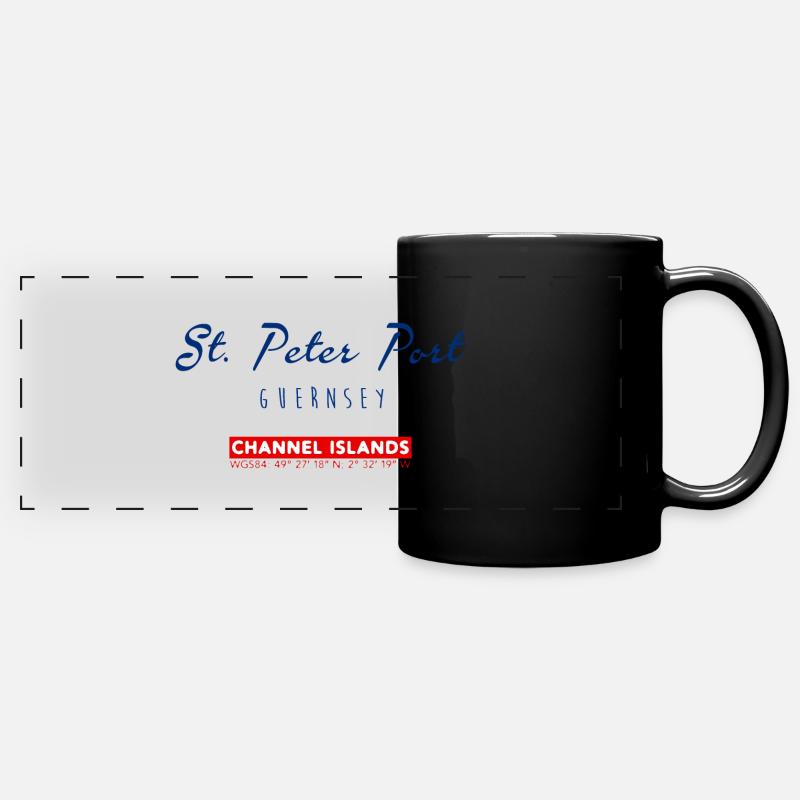St. Peter Port, Guernsey - Panorama-Tasse farbig - Schwarz