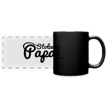 stolzer_papa_f1 - Panorama-Tasse farbig - Schwarz - Vorne