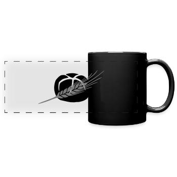 Broetchen Grain Korn 2farbig changeable - Full Colour Panoramic Mug - black - Front