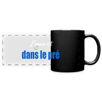l amour est dans le pré - Mug panoramique uni - noir - Devant